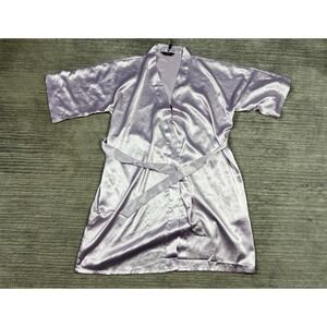 The Bund Robe Womens Medium Purple Lightweight Belted Pockets Polyester‎ Blend